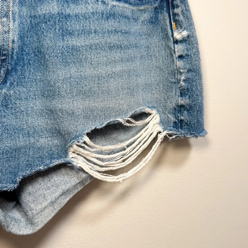 Agolde Parker denim shorts high rise distressed cutoff jean shorts western beach - Picture 8 of 12